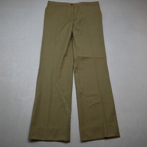 Incotex 8 Khaki 100% Wool Pam High Waist Straight Trouser Womens Pants